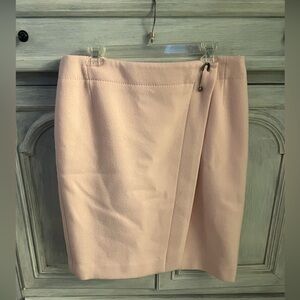 Vintage Carlisle Light Baby‎ Pink Wool Angora Faux Wrap Safety Pin Pencil Skirt